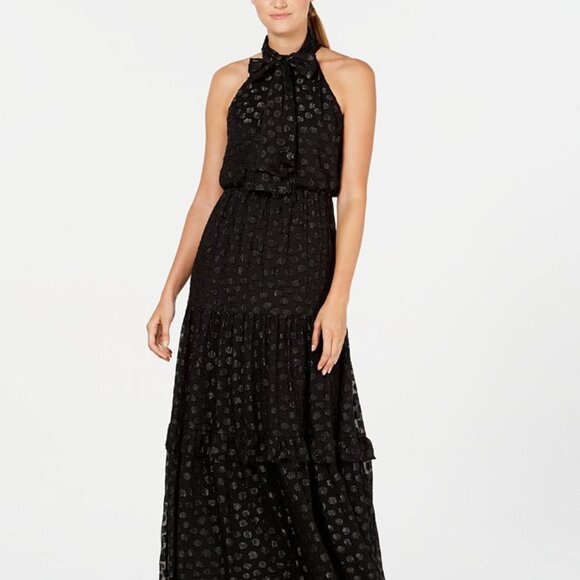 Calvin Klein | Dresses | Calvin Klein Polka Dot Halter Maxi Dress Sz 2 |  Poshmark